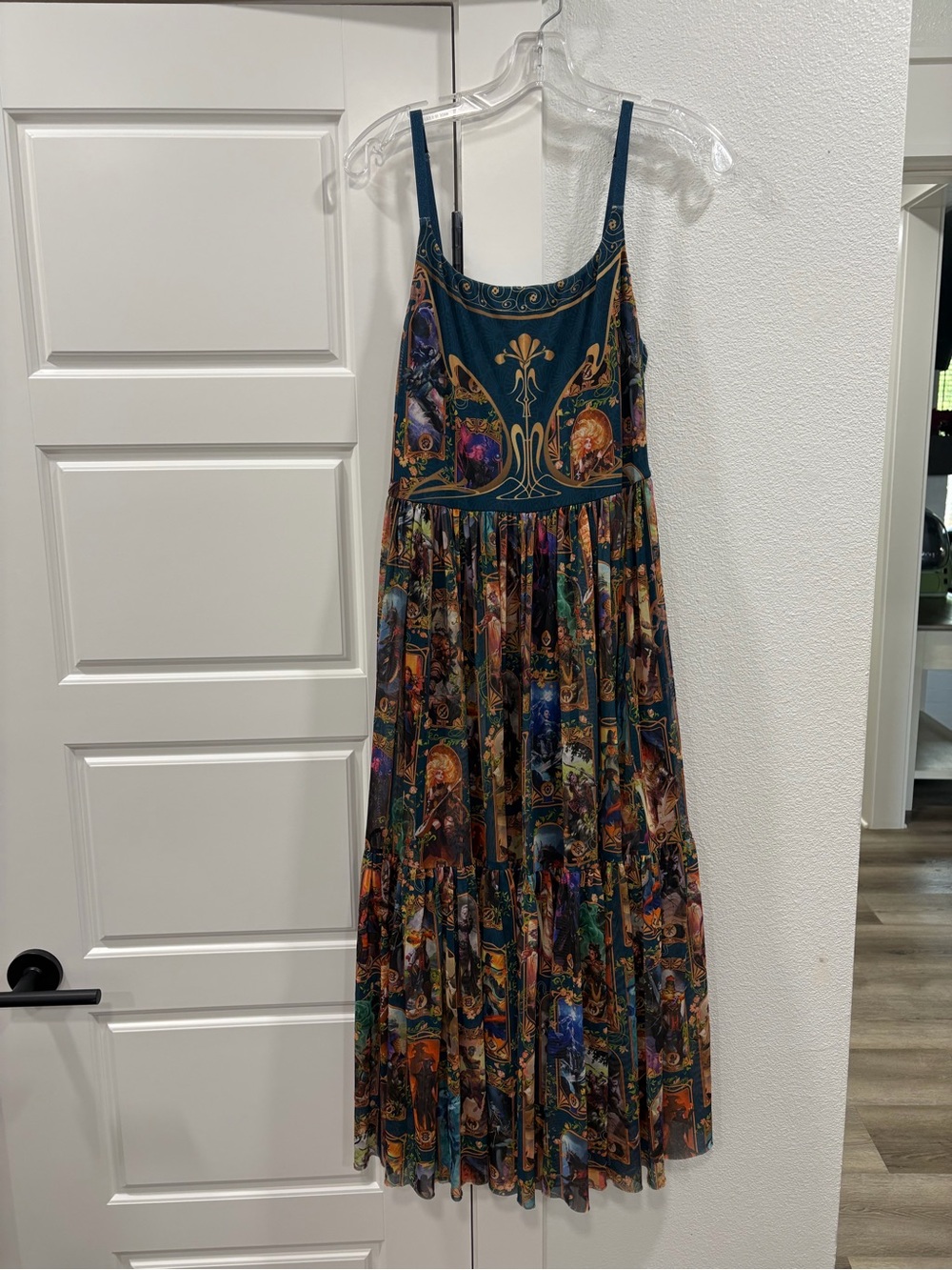 Blackmilk Class Art Teal Multi-Color Printed Maxi Dress